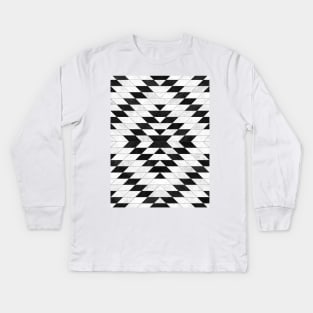 Urban Tribal Pattern No.15 - Aztec - White Concrete Kids Long Sleeve T-Shirt